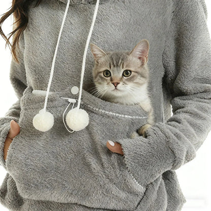 PAWPOUCH – Unisex Cat Lover Hoodie with Pet Carry Pocket