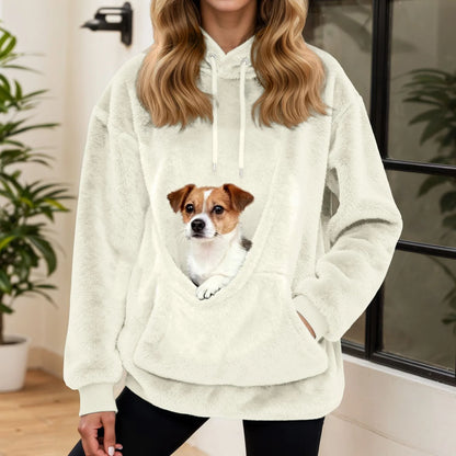 CUDDLECARRY – Fleece Hoodie with Front Pet Carrier Pocket