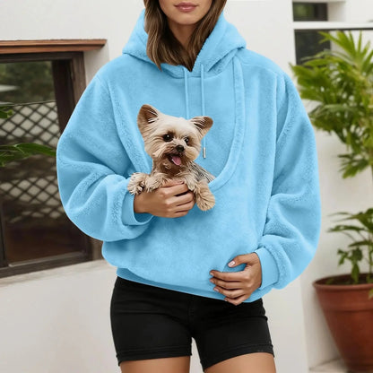 PUPPOUCH – Pet Carrier Hoodie with Front Pouch for Hands-Free Carry