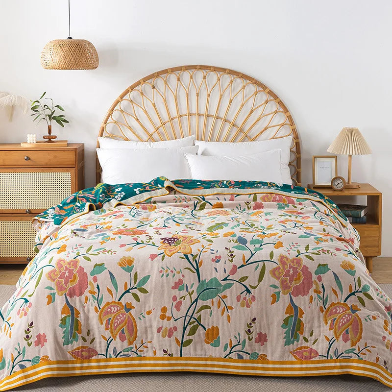 FLORABREEZE – Floral Blanket for Cooling Comfort and Elegant Home Decor