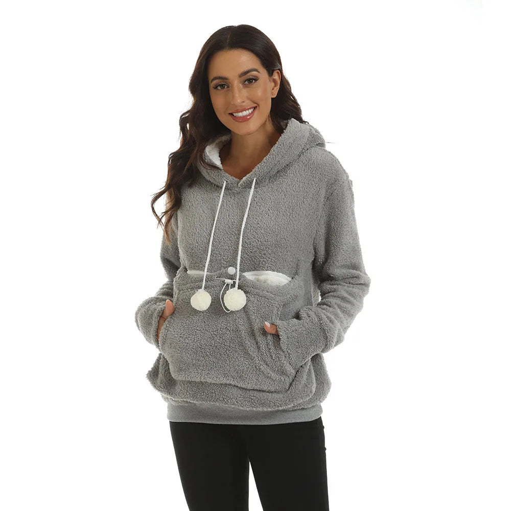 PAWPOUCH – Unisex Cat Lover Hoodie with Pet Carry Pocket