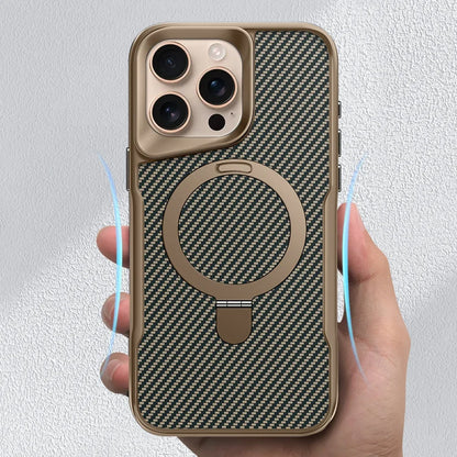 TITANVAULT – Carbon Fiber Magnetic Phone Case with Metal Stand