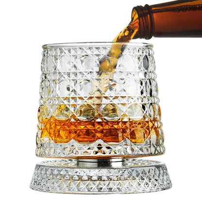 SPINCRYSTAL – Rotating Whiskey Glass Set for Entertaining and Conversation