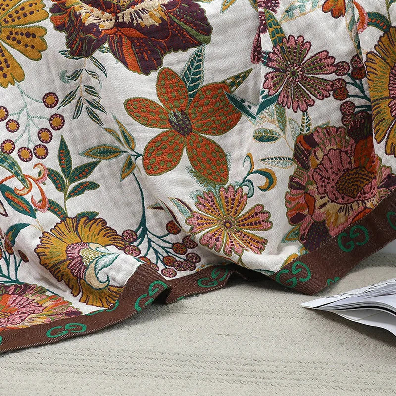 ROSEFIELD – Floral Gauze Blanket for Breathable Everyday Comfort