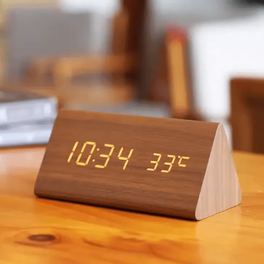 WOODHOUR – LED Wooden Clock with Voice Control for Modern Smart Living