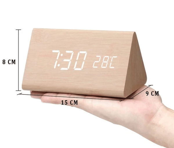 WOODHOUR – LED Wooden Clock with Voice Control for Modern Smart Living