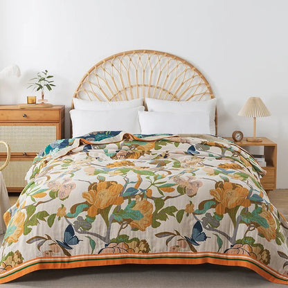 FLORABREEZE – Floral Blanket for Cooling Comfort and Elegant Home Decor