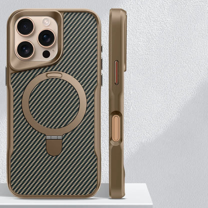 TITANVAULT – Carbon Fiber Magnetic Phone Case with Metal Stand