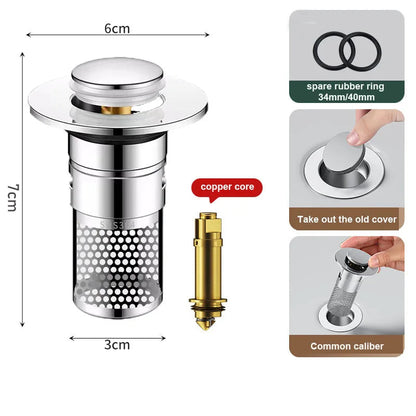 BOUNCEDRAIN – Stainless Steel Drain Core for Everyday Sink Protection