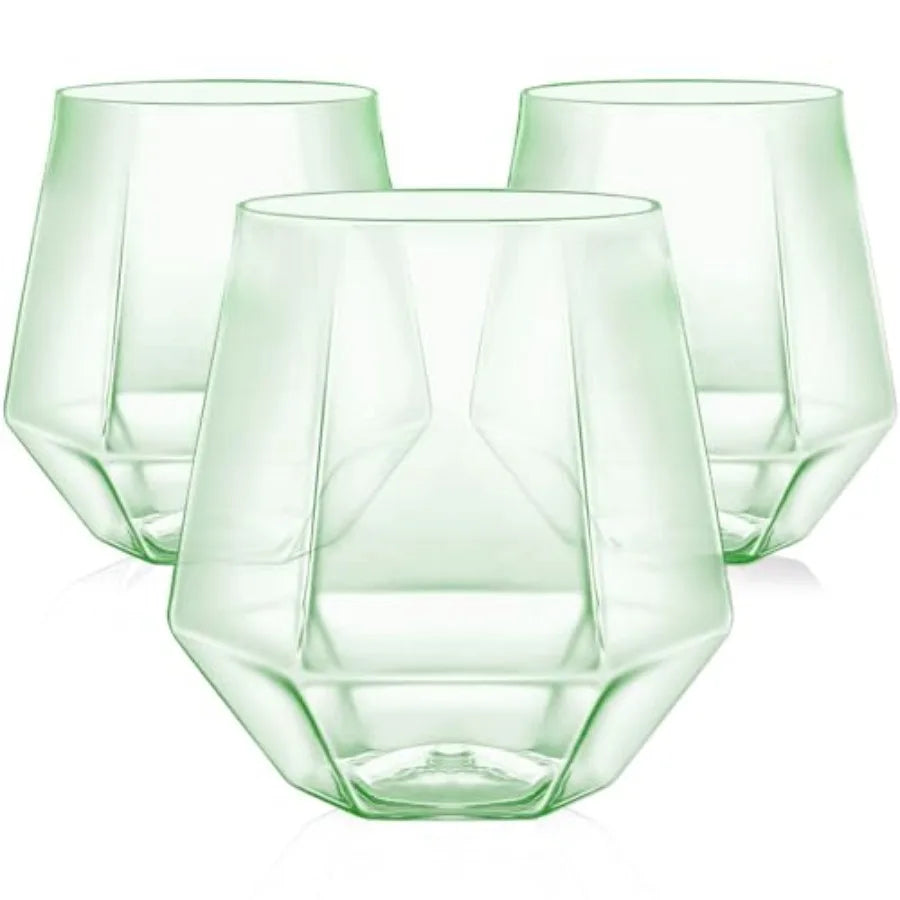 GOLDSPARK – Stemless Glass – Gold Rim Plastic Party Drinkware
