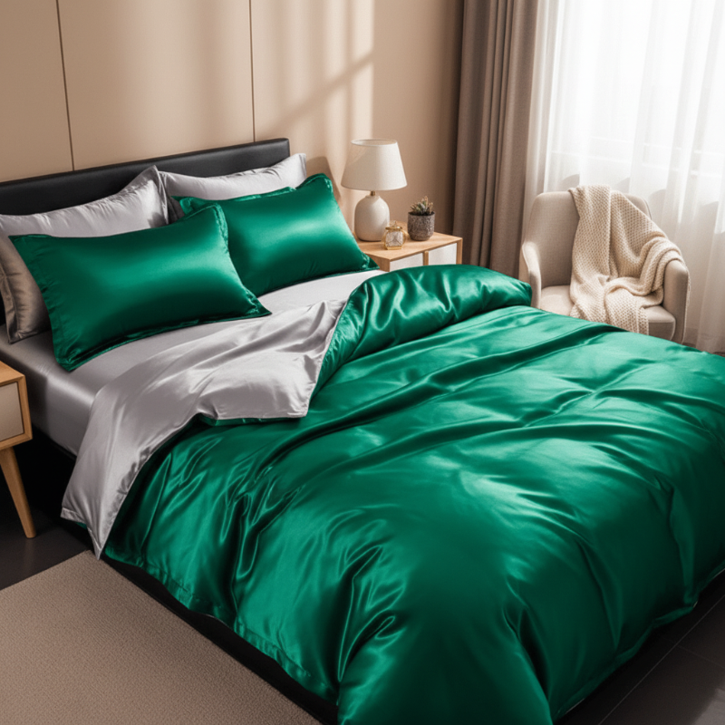 SilkBliss - Luxurious Soft Bedding Set with Duvet Cover, Pillowcases & Fitted Sheet 10
