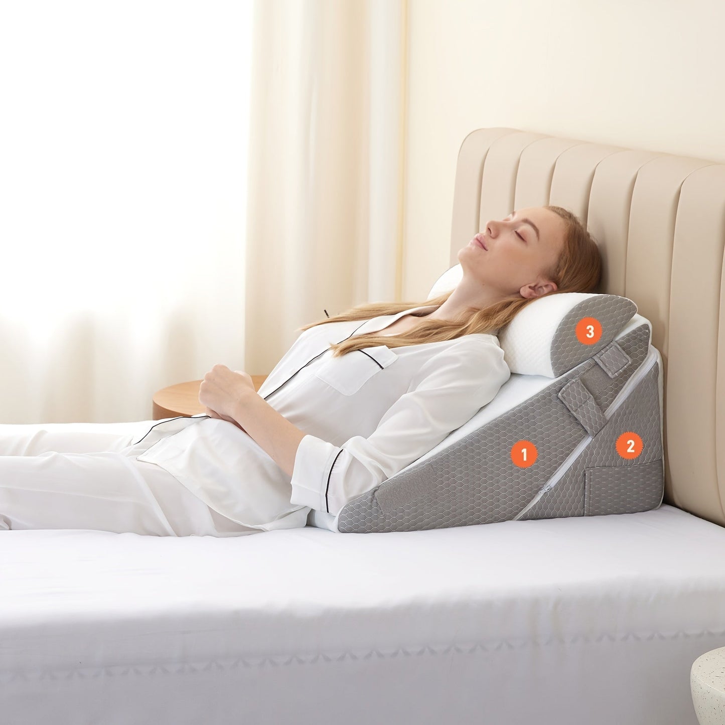 SleepLuxe - Adjustable Bed Wedge Pillow for Enhanced Comfort & Support 2