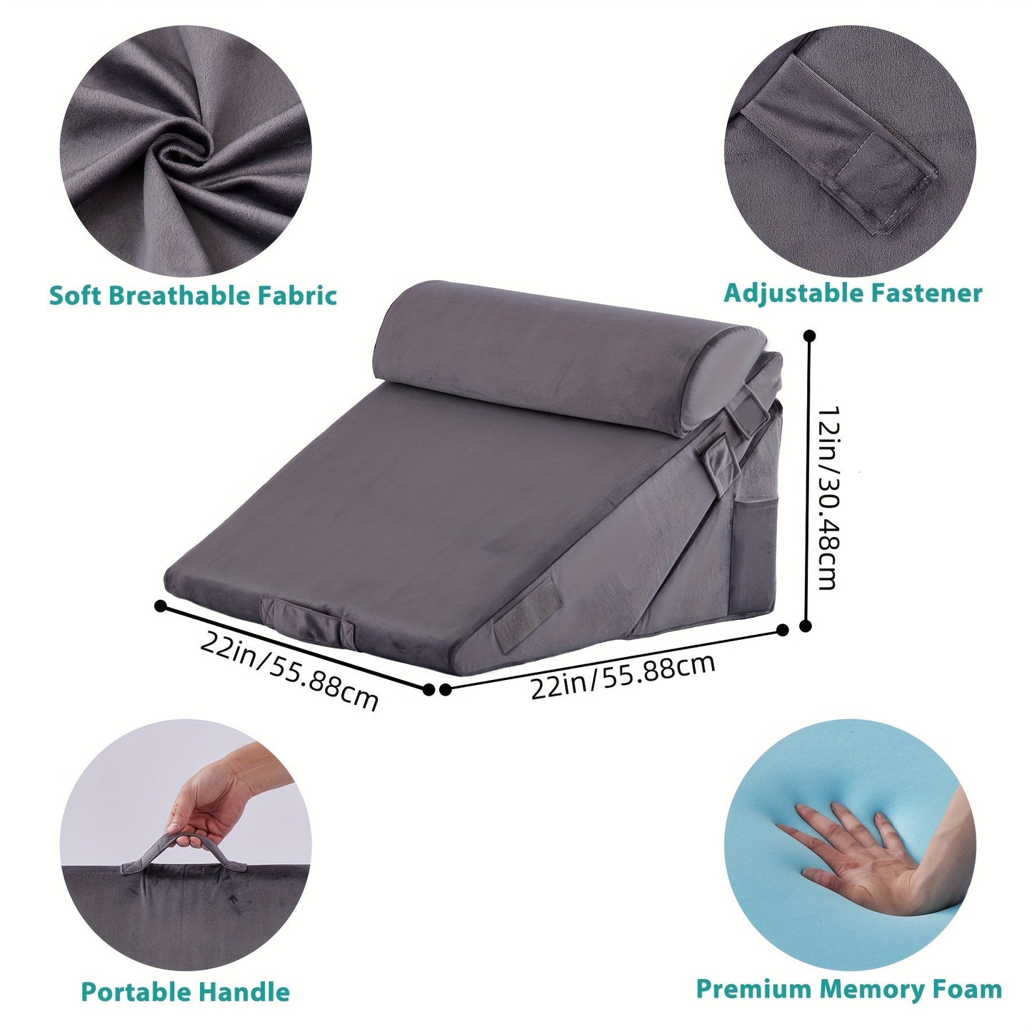 SleepLuxe - Adjustable Bed Wedge Pillow for Enhanced Comfort & Support 6