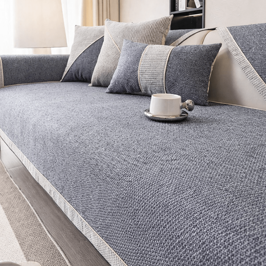 Sofa Throw Blanket - Non-Slip Cotton Linen Sofa Cover for All-Season Comfort 0