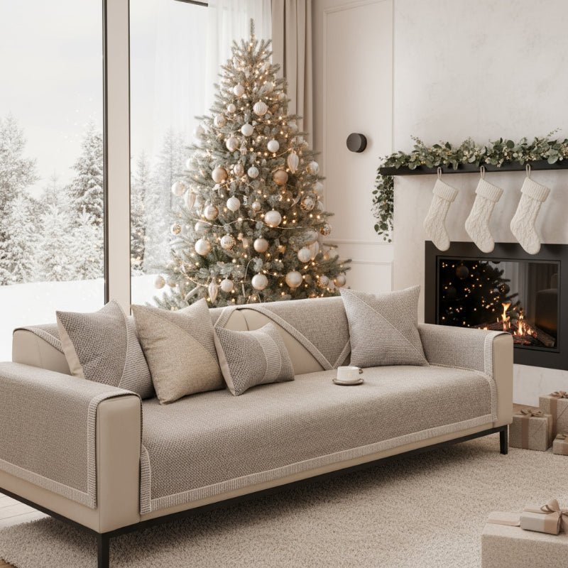 Sofa Throw Blanket - Non-Slip Cotton Linen Sofa Cover for All-Season Comfort 1