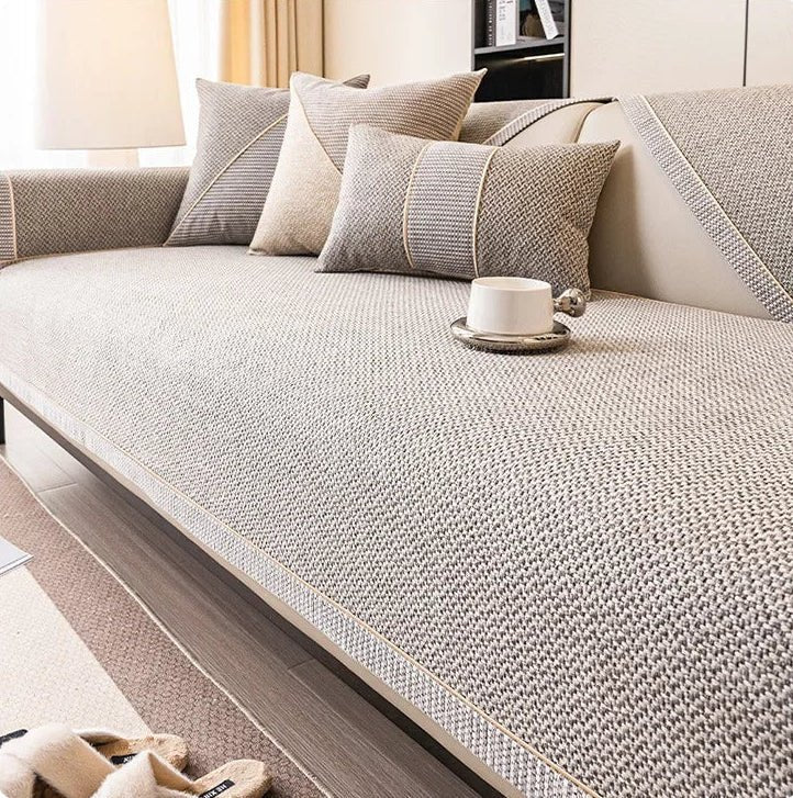 Sofa Throw Blanket - Non-Slip Cotton Linen Sofa Cover for All-Season Comfort 6