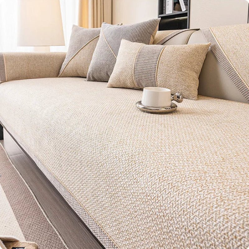 Sofa Throw Blanket - Non-Slip Cotton Linen Sofa Cover for All-Season Comfort 7
