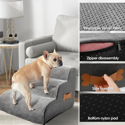 PETRISER – Soft Foam Dog Stairs for Bed & Sofa Access