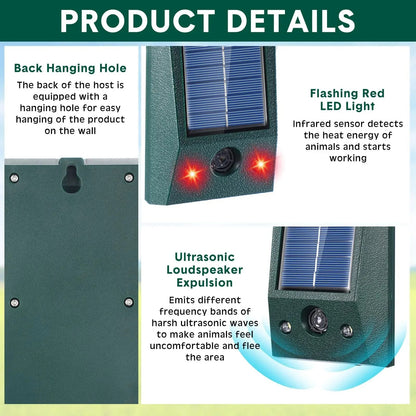 BIRDZONE – Solar Ultrasonic Motion-Detect Bird Repellent