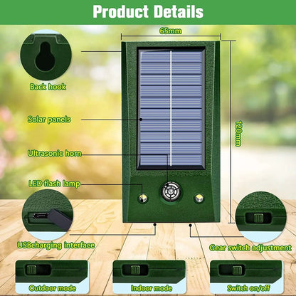 BIRDZONE – Solar Ultrasonic Motion-Detect Bird Repellent