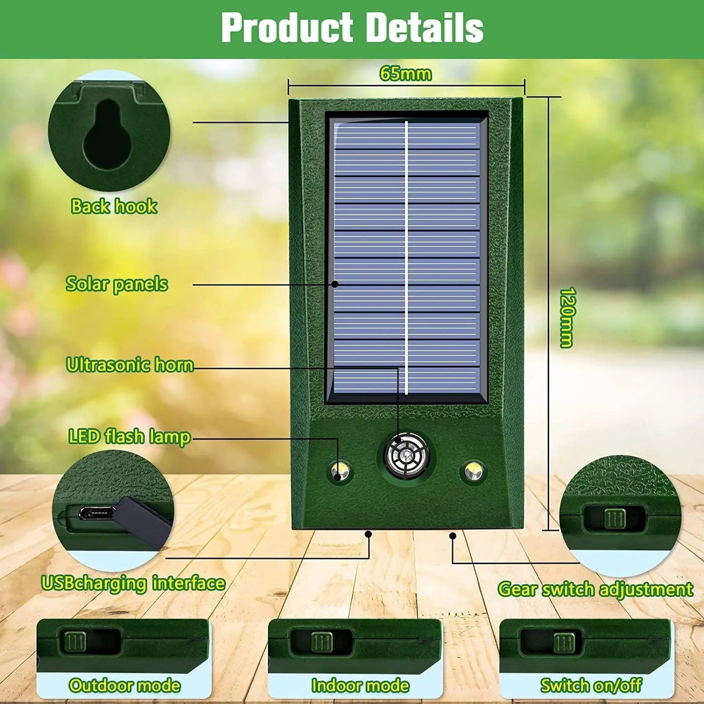 SonicGuard - Solar Ultrasonic Motion-Activated Bird Repellent & Pigeon Deterrent 4