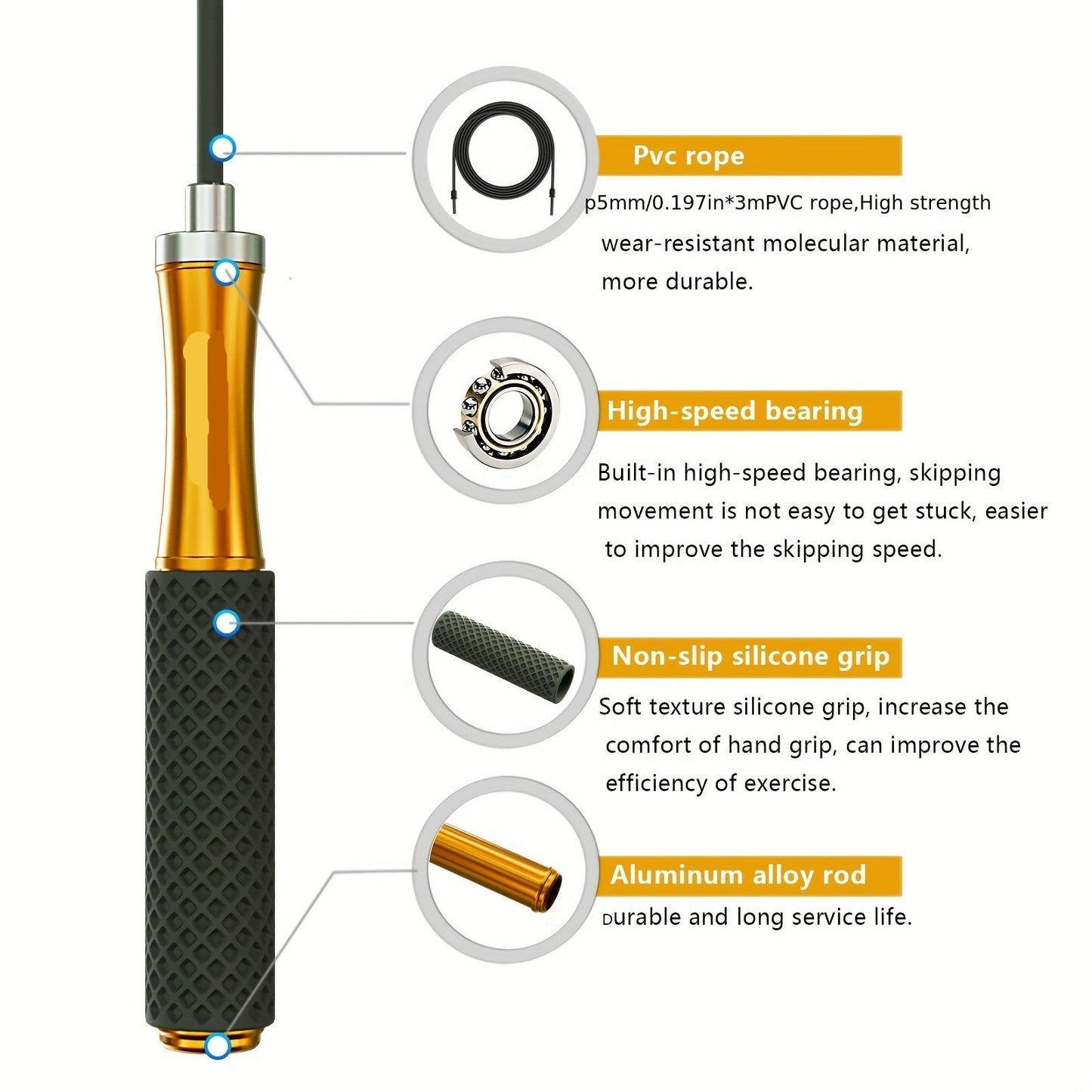 SpeedLock - Adjustable Weighted Jump Rope for Enhanced Speed Training 2