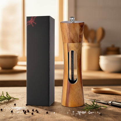 SPICECRAFT – Elegant Wooden Salt & Pepper Mills with Adjustable Grinding Control