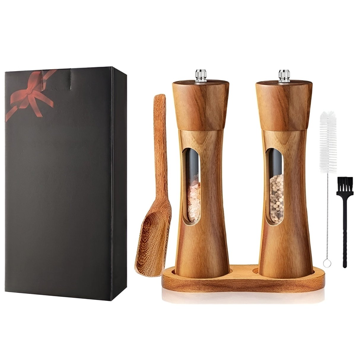 SPICECRAFT – Elegant Wooden Salt & Pepper Mills with Adjustable Grinding Control
