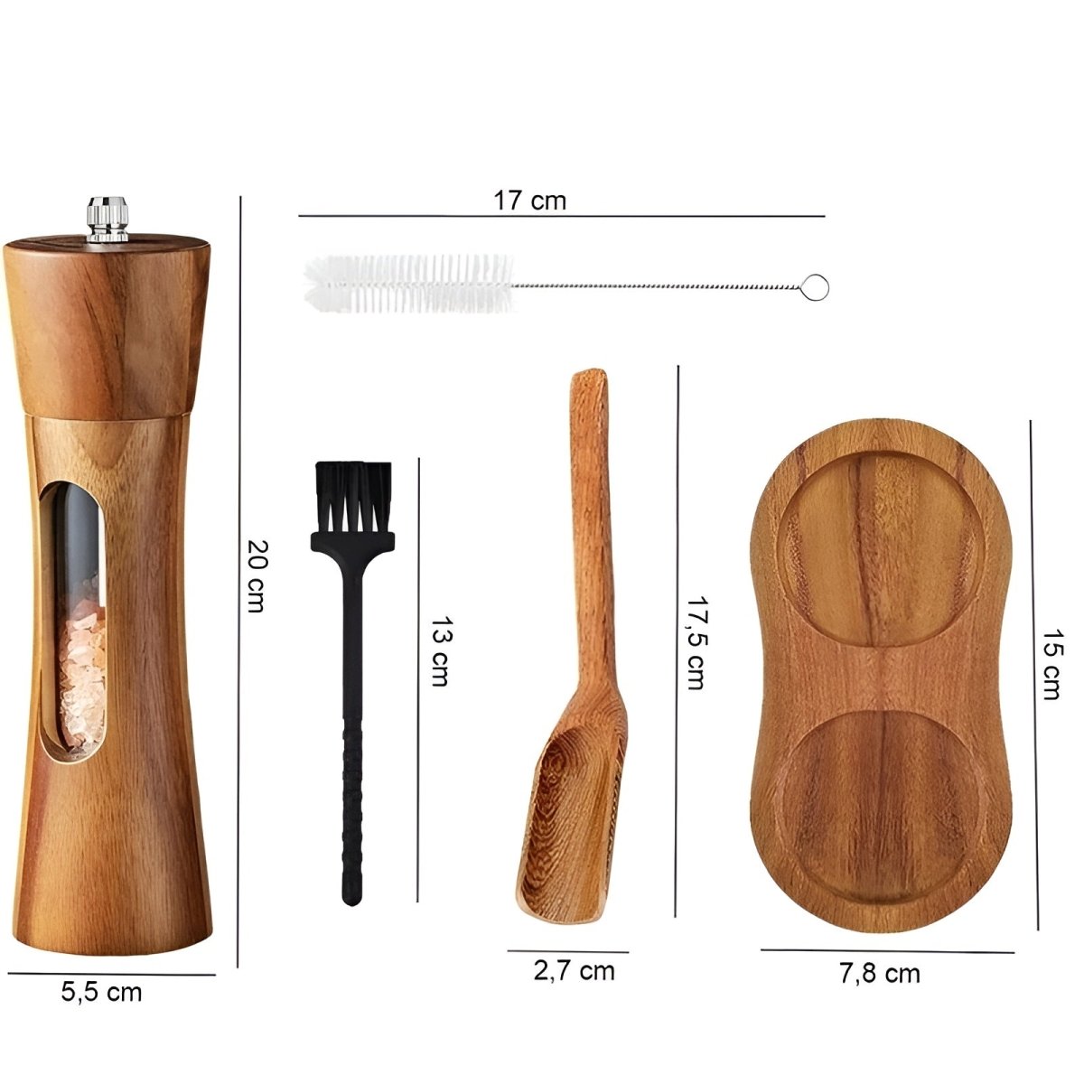 SPICECRAFT – Elegant Wooden Salt & Pepper Mills with Adjustable Grinding Control