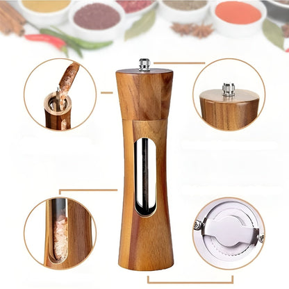 SPICECRAFT – Elegant Wooden Salt & Pepper Mills with Adjustable Grinding Control