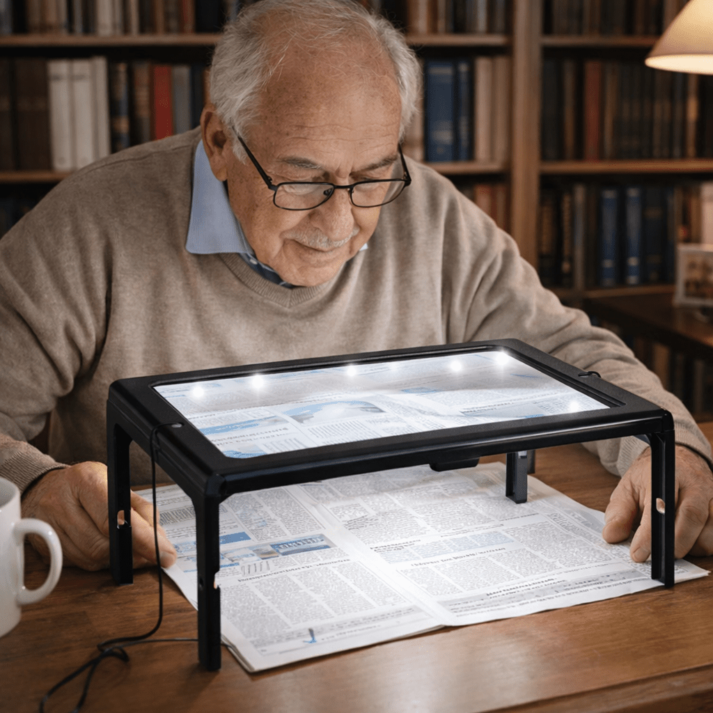 PAGEBOOST – Foldable 3x Magnifying Glass with LED Light for Easy Reading