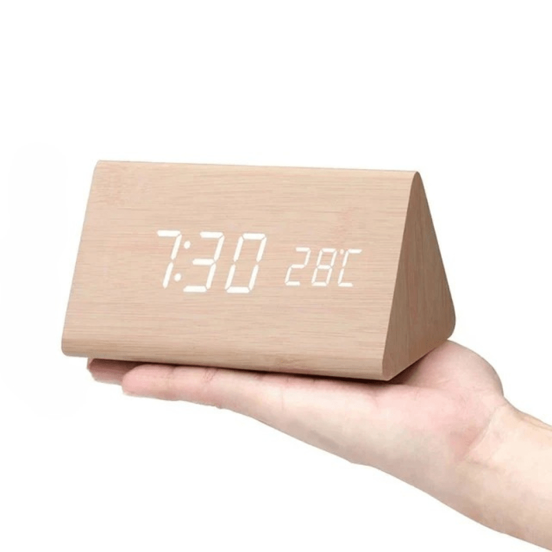 WOODHOUR – LED Wooden Clock with Voice Control for Modern Smart Living