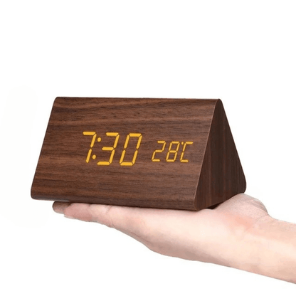WOODTICK – Digital LED Alarm Clock with Natural Wood Design