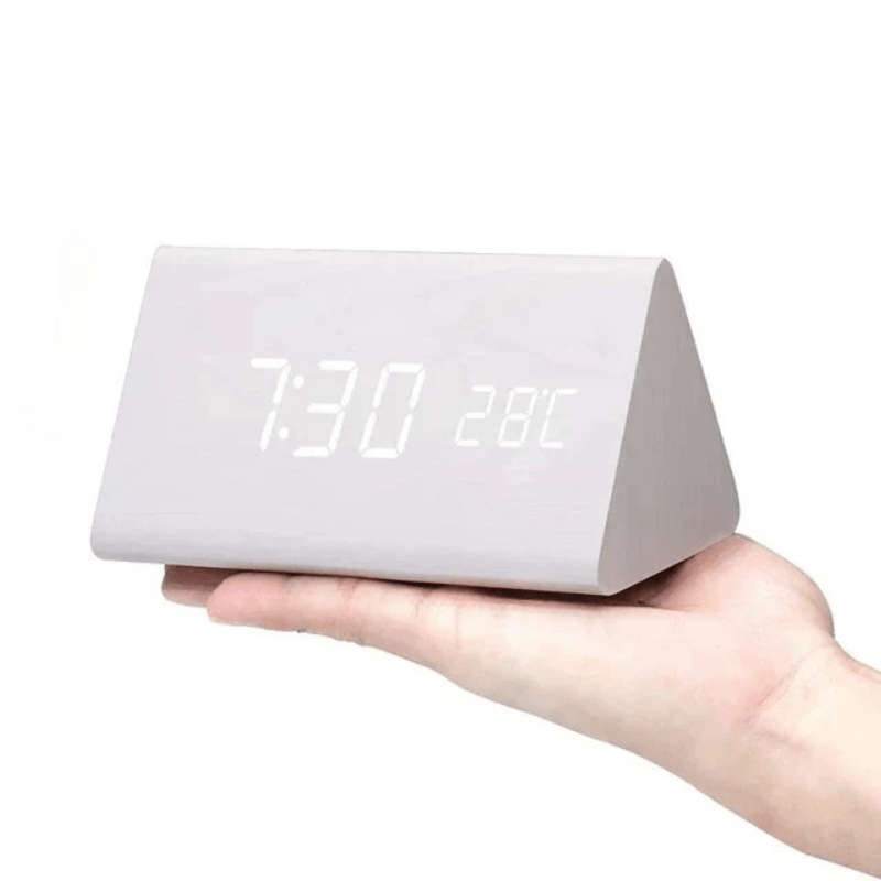 WOODTICK – Digital LED Alarm Clock with Natural Wood Design