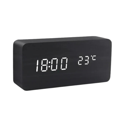 WOODTICK – Digital LED Alarm Clock with Natural Wood Design