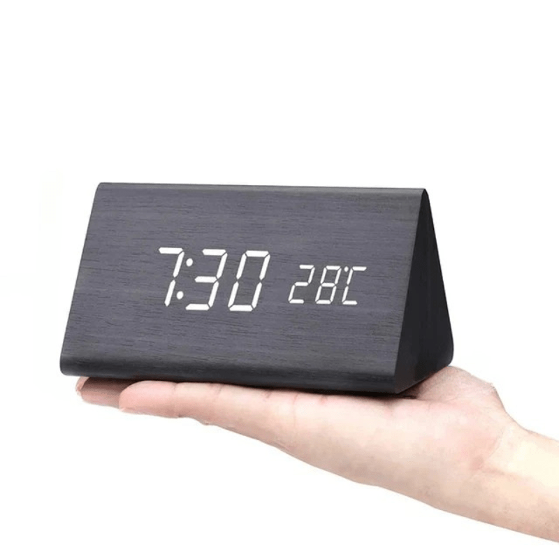 WOODTICK – Digital LED Alarm Clock with Natural Wood Design