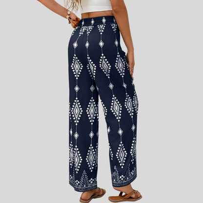 Geometric Print Wide Pants