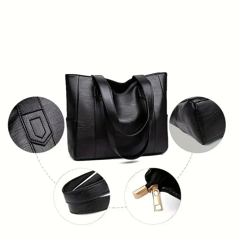 LUXORA – Elegant PU leather shoulder bag with retro touch