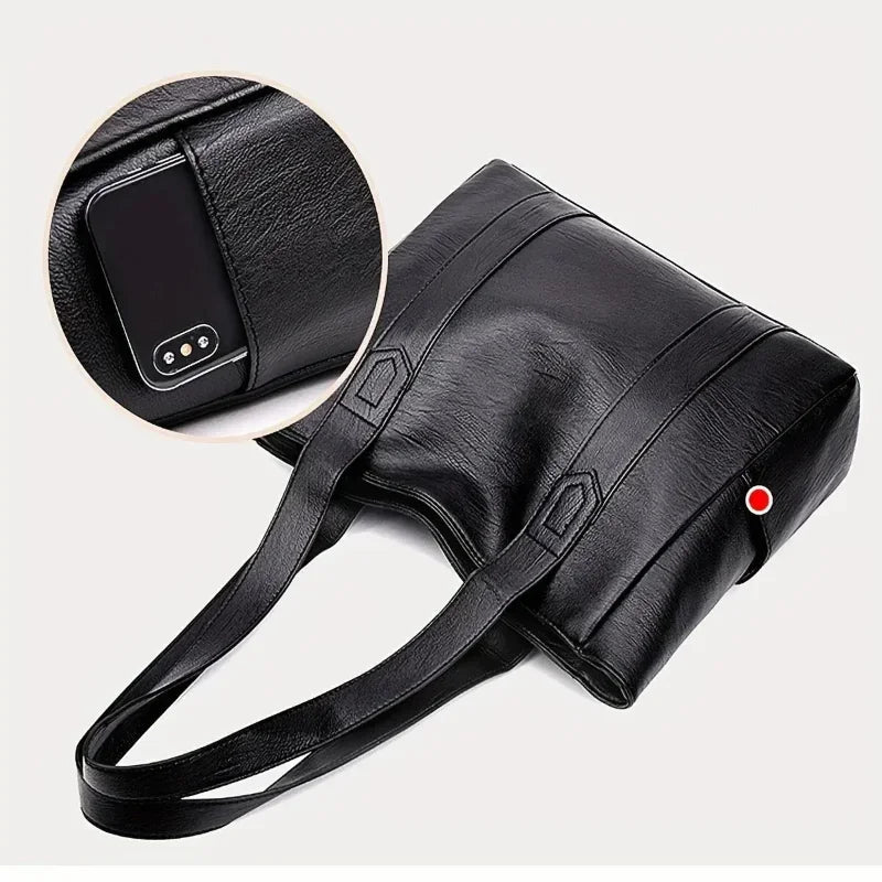 LUXORA – Elegant PU leather shoulder bag with retro touch