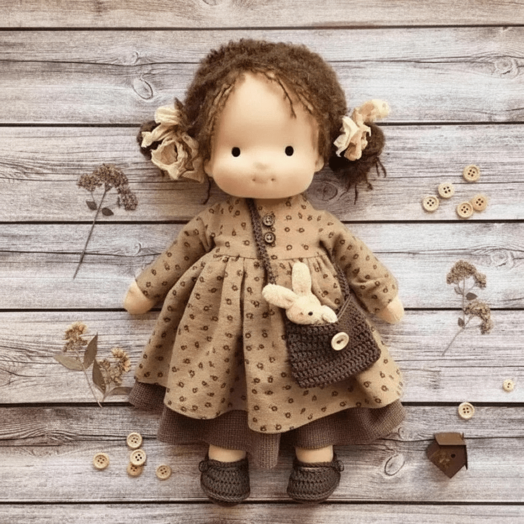 Waldolly - Handmade Waldorf Cotton Doll for Imaginative Play 11