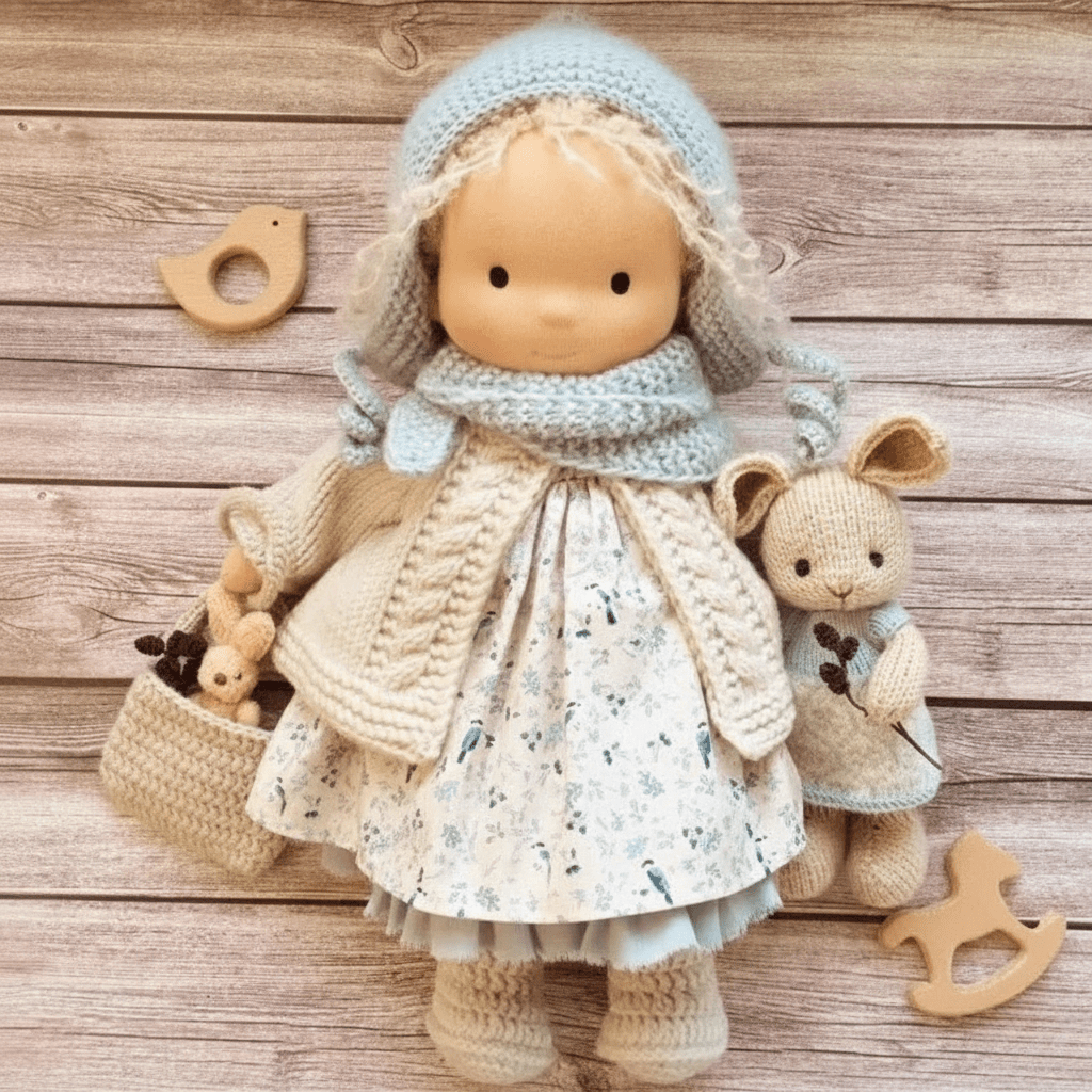 Waldolly - Handmade Waldorf Cotton Doll for Imaginative Play 26