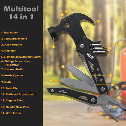 GRIPFORGE – 14 In 1 Hammer Multitool for Outdoor Use