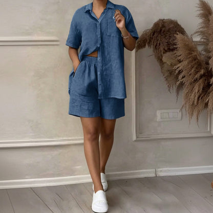 Cat Ear Directional Shirt Shorts Set