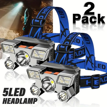 NIGHTBEAM – Rechargeable LED Headlamp 2 Pack