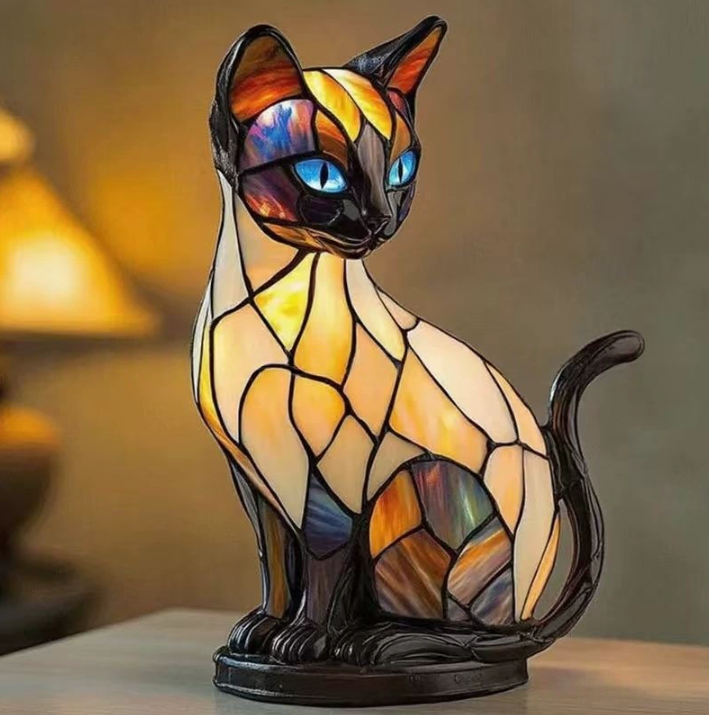 MOSAIGLOW – Stained Glass Animal Table Lamp Night Light